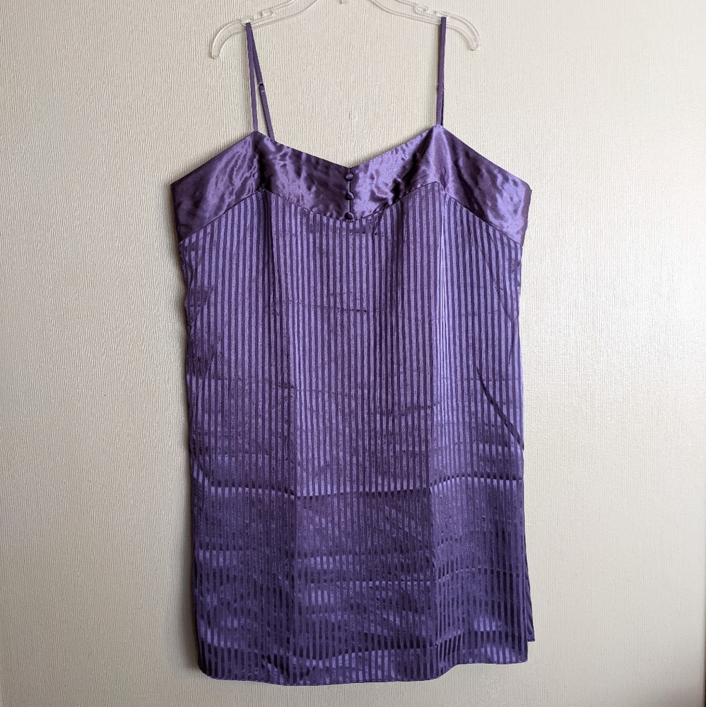 Vintage Amelia's Short Nightgown Slip Purple Satin Thin Straps Size XL - Picture 16 of 16